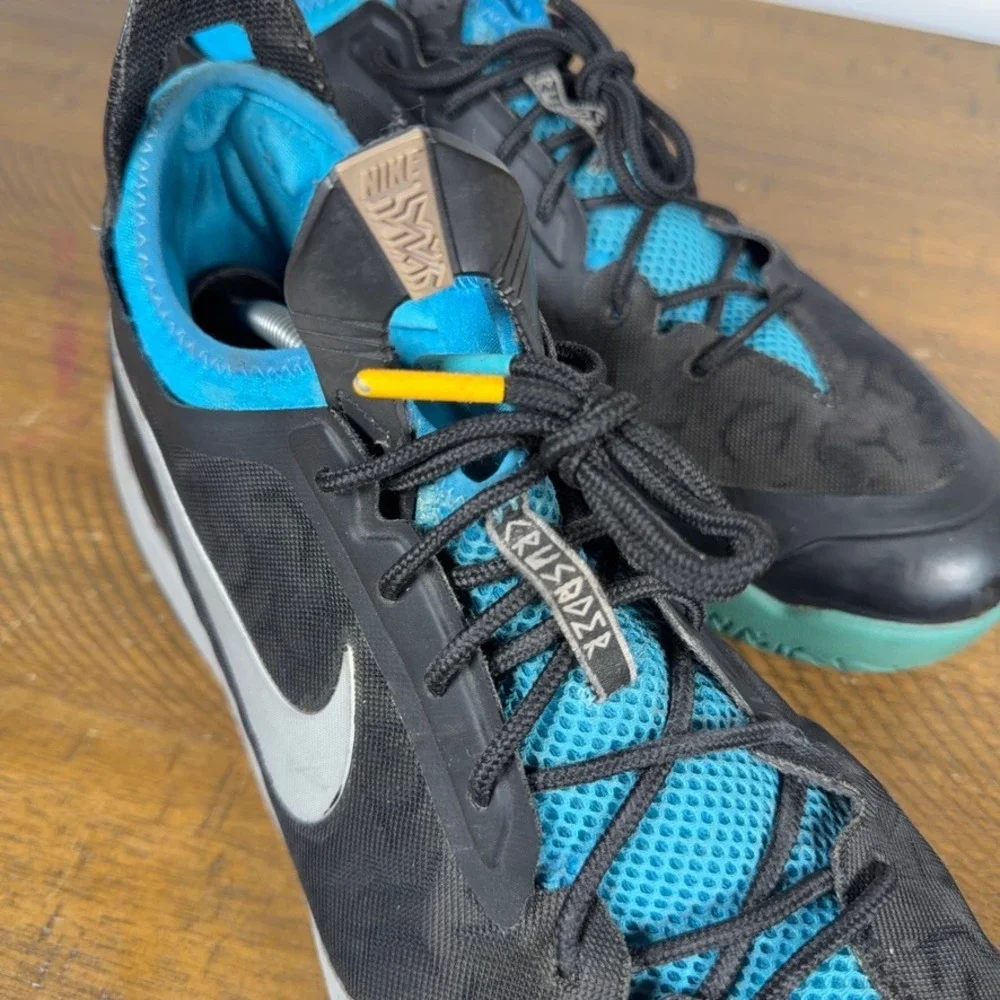Nike Zoom Crusader Shoes Mens 13 Black Blue Low Top Basketball Sneakers Athletic